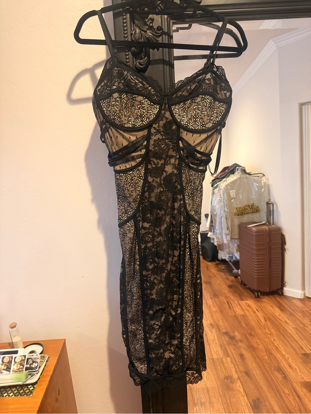 Bebe black lace dress